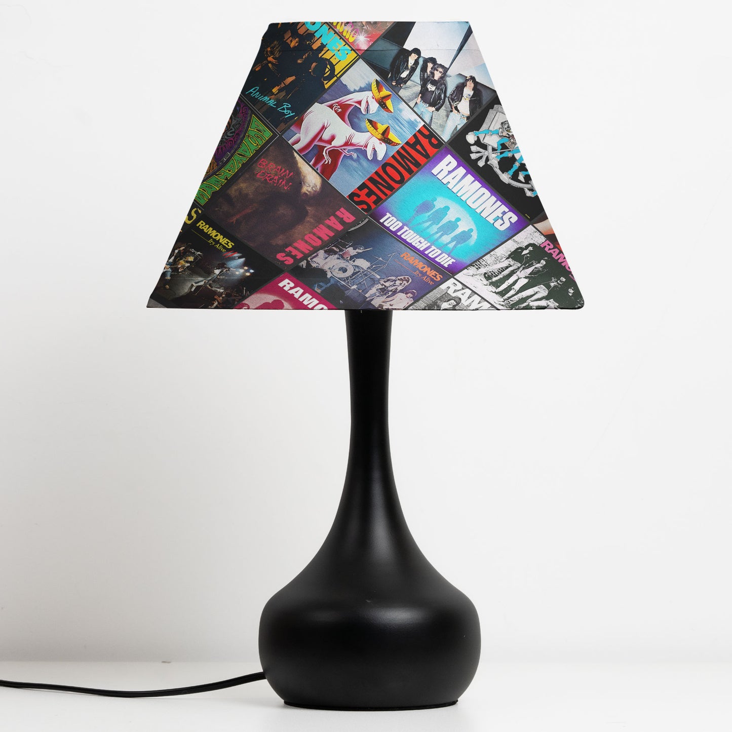 Ramones Table Lamp – Cylinder & Pyramid Design Music Decor
