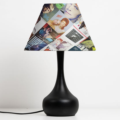 David Bowie Table Lamp – Iconic Album Cover Collage Rock Legend Fan Decor