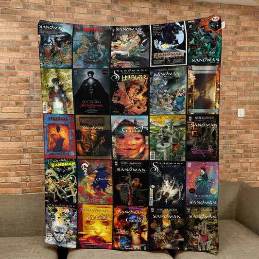 The Sandman Comic Sherpa Blanket – Neil Gaiman Graphic Novel Throw Blanket for Cozy Home Decor