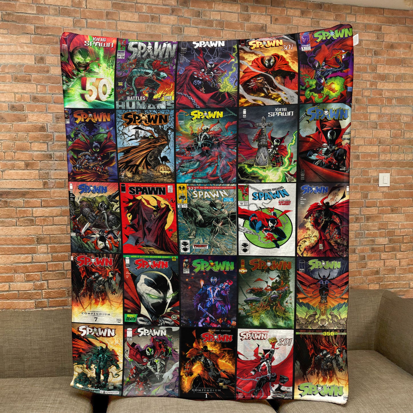 Spawn Comic Sherpa Blanket – Todd McFarlane Dark Superhero Throw Blanket for Cozy Home Decor
