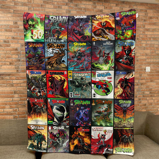 Spawn Comic Sherpa Blanket – Todd McFarlane Dark Superhero Throw Blanket for Cozy Home Decor