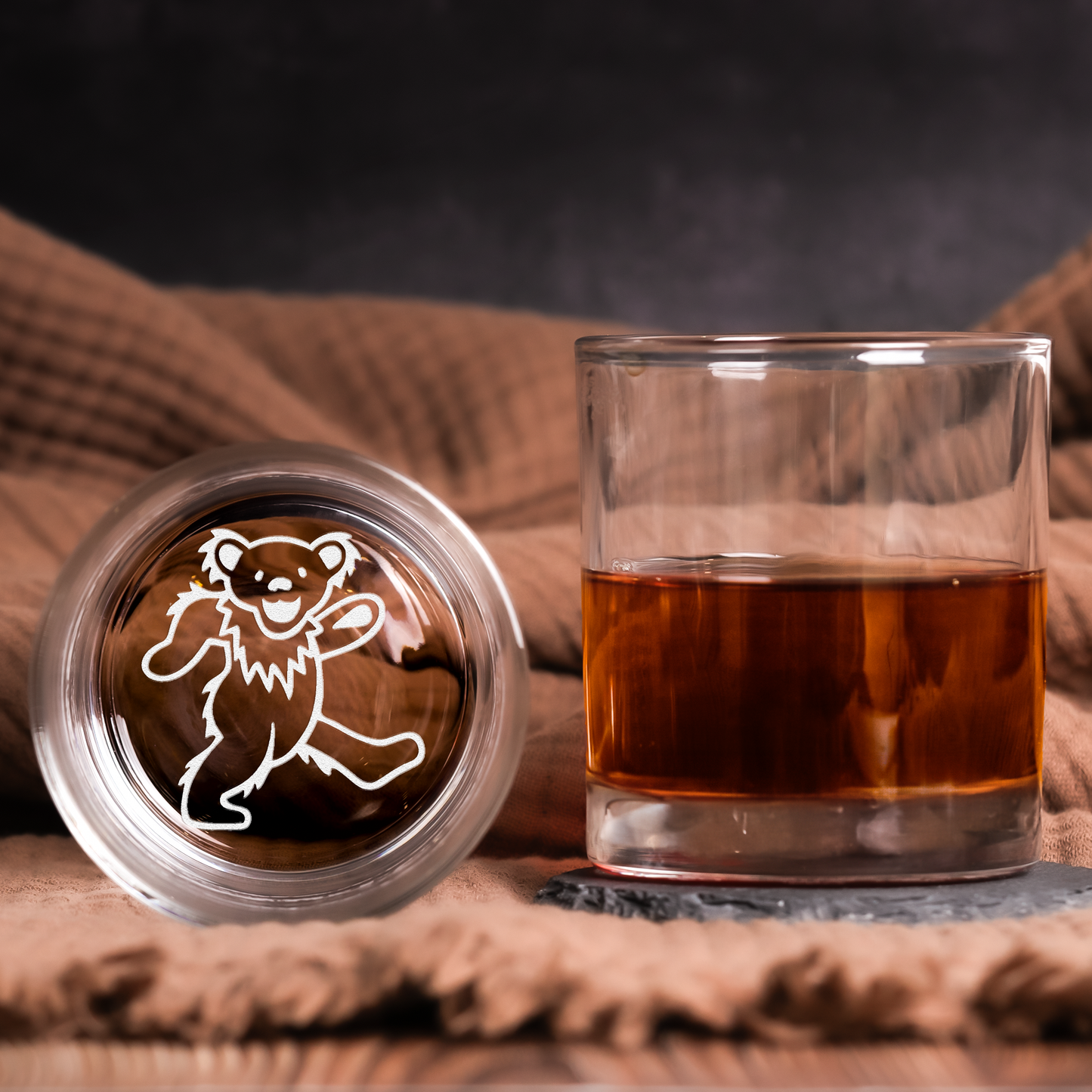 Grateful Dead Engraved Whiskey Glass – Vintage Jam Band Icon Collection ( With Box )