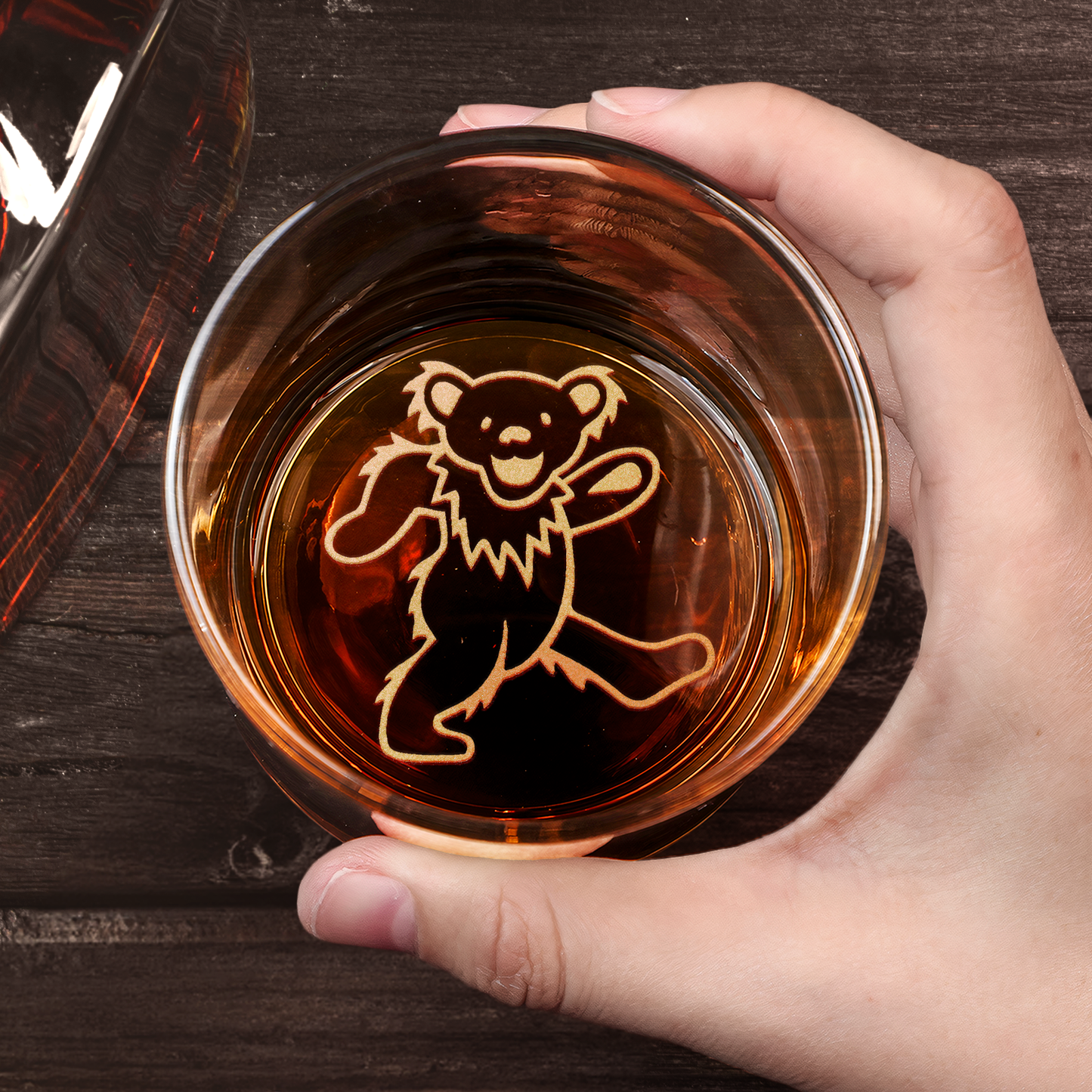 Grateful Dead Engraved Whiskey Glass – Vintage Jam Band Icon Collection ( With Box )