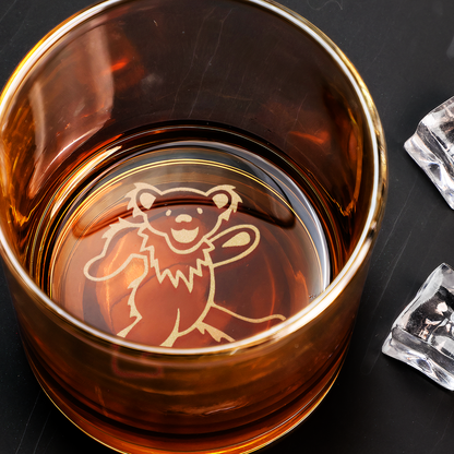 Grateful Dead Engraved Whiskey Glass – Vintage Jam Band Icon Collection ( With Box )