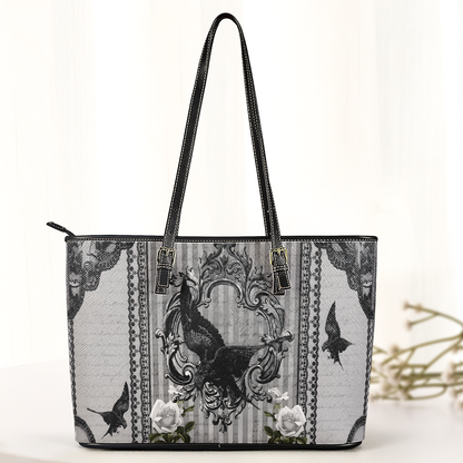 The Raven Gothic Leather Handbag & Wallet Set – Whispers of Poe’s Midnight