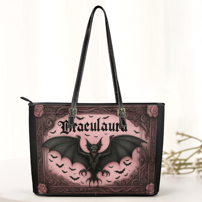 Draculara Bat Gothic Leather Handbag & Wallet Set – Spooky Chic