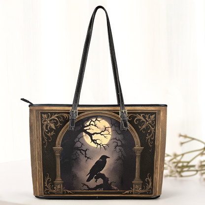 Raven Grimoire Leather Journal – Gothic Leather Handbag & Wallet Set