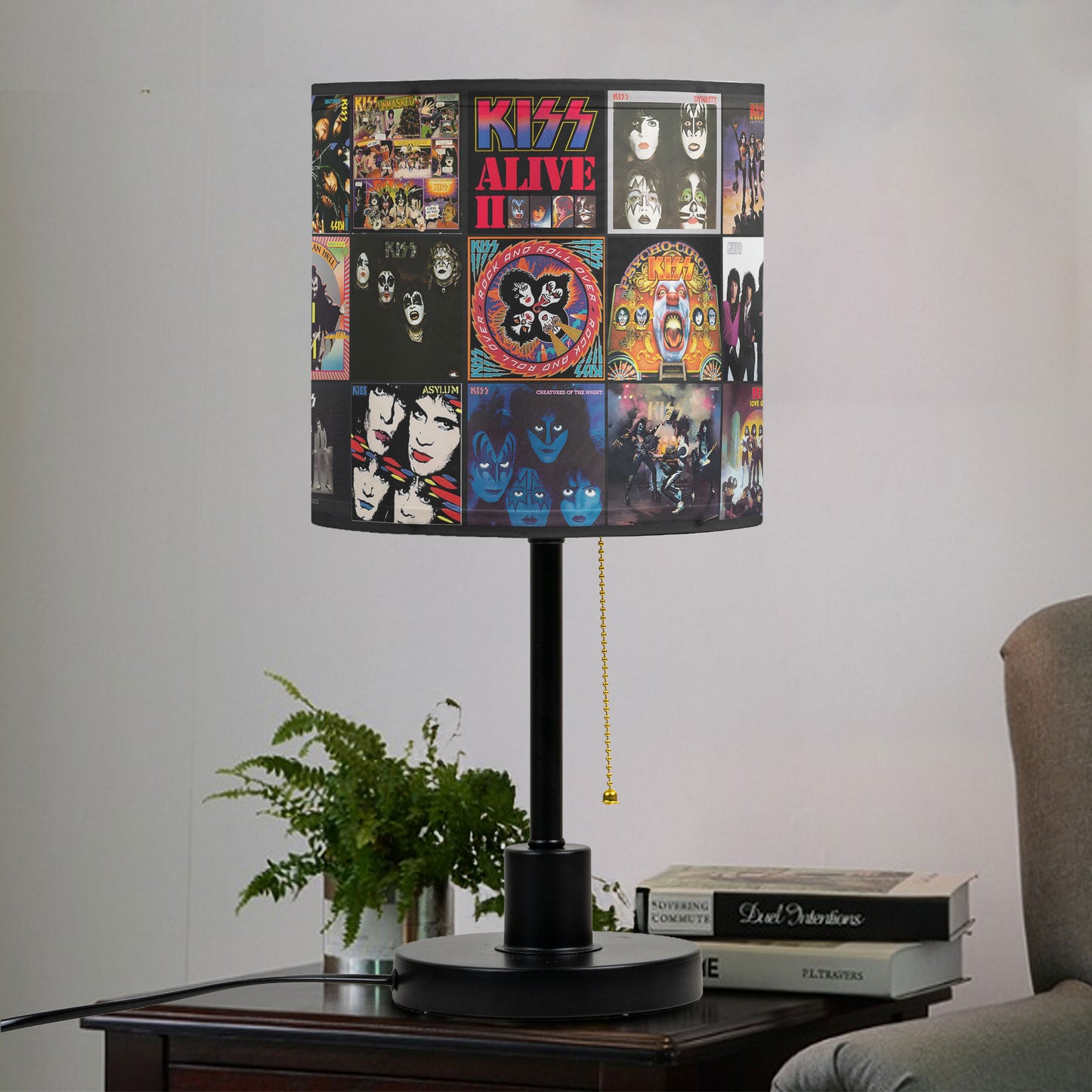 KISS Table Lamp – Classic Album Cover Collage Rock Band Fan Decor