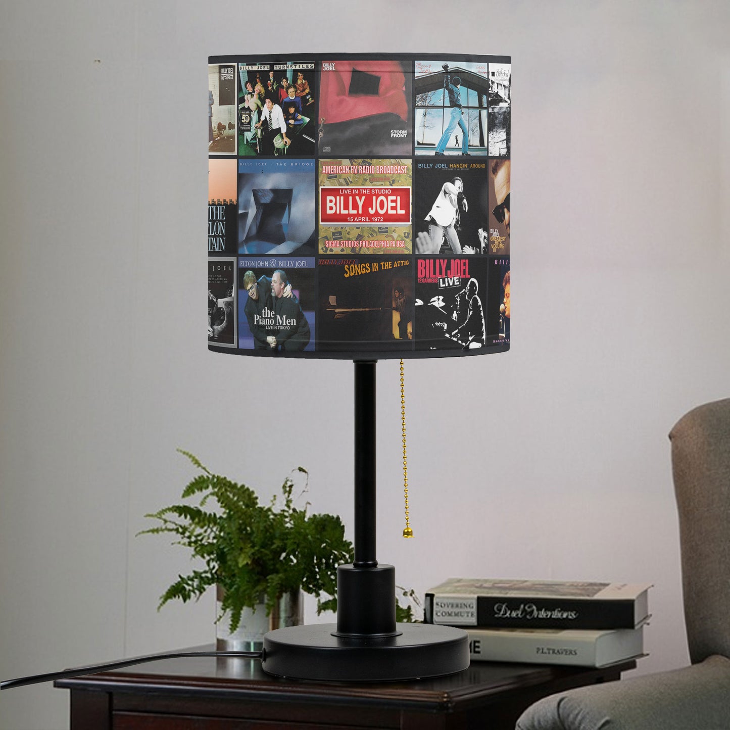 Billy Joel Table Lamp – Cylinder & Pyramid Design Music Decor