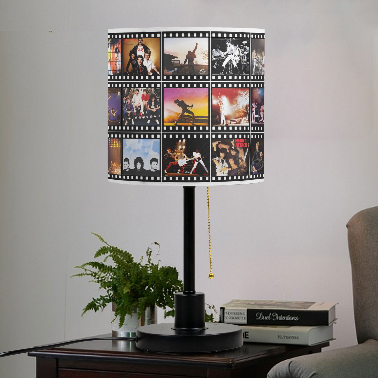Queen Table Lamp – Legendary Concert Filmstrip Collage Classic Rock Fan Decor