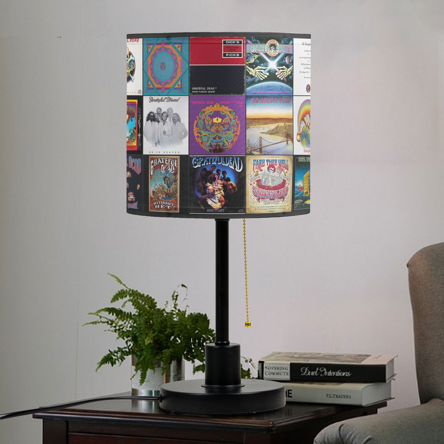 Grateful Dead Table Lamp – Classic Album Cover Collage Psychedelic Rock Fan Decor