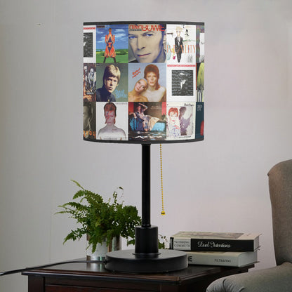 David Bowie Table Lamp – Iconic Album Cover Collage Rock Legend Fan Decor