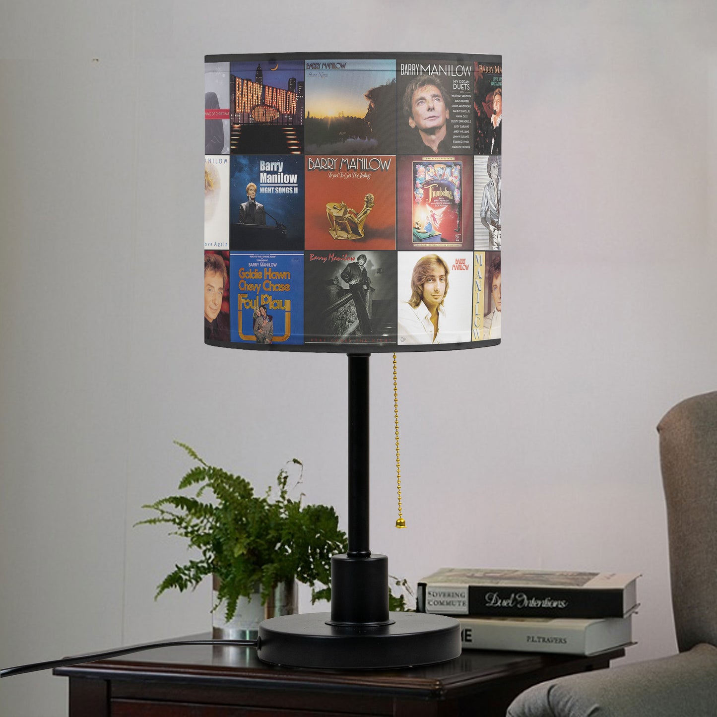Barry Manilow Table Lamp – Cylinder & Pyramid Design Music Decor