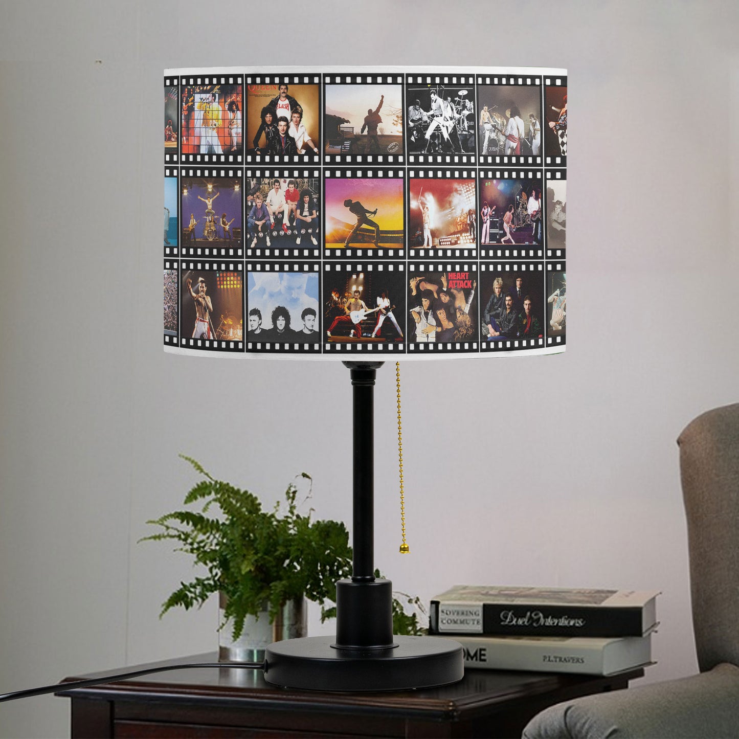 Queen Table Lamp – Legendary Concert Filmstrip Collage Classic Rock Fan Decor