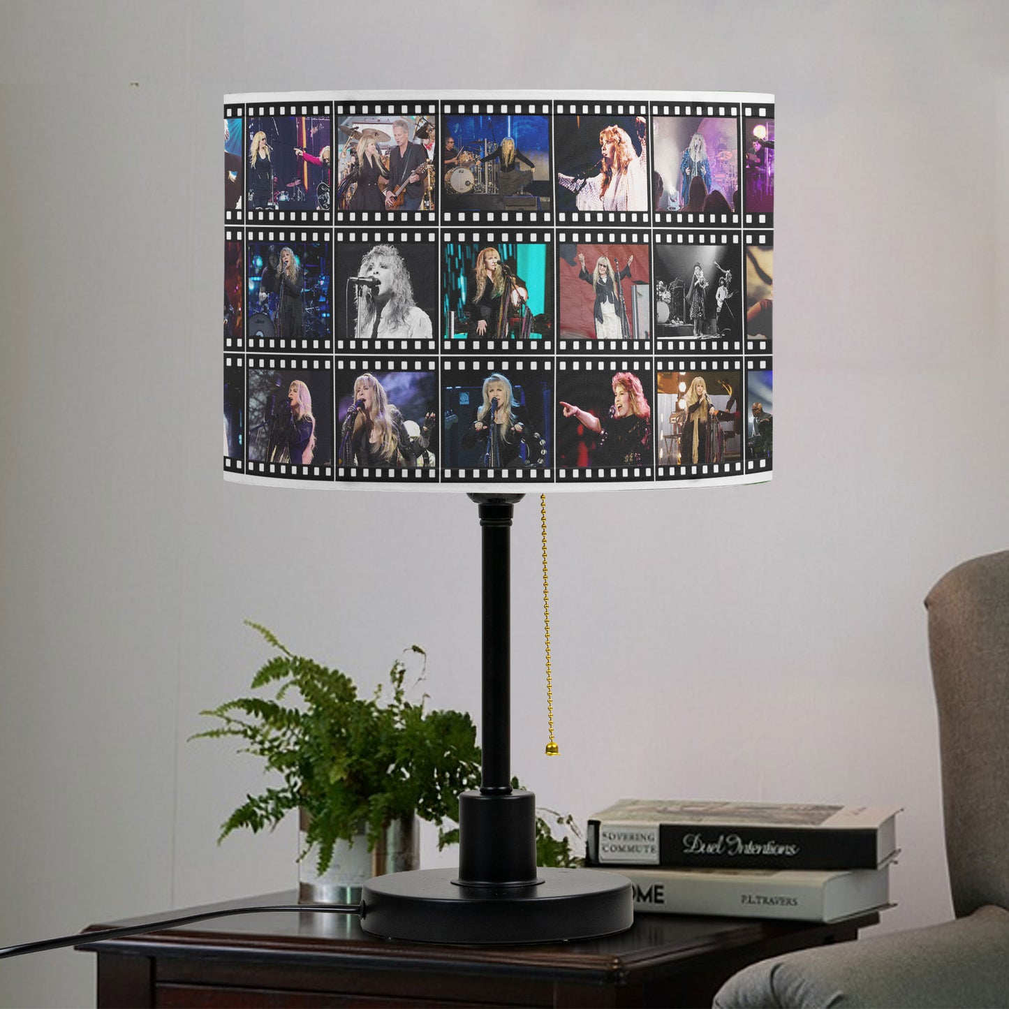 Stevie Nicks Table Lamp – Live Concert Filmstrip Collage Rock Legend Fan Decor