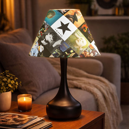 David Bowie Table Lamp – Iconic Album Cover Collage Rock Legend Fan Decor