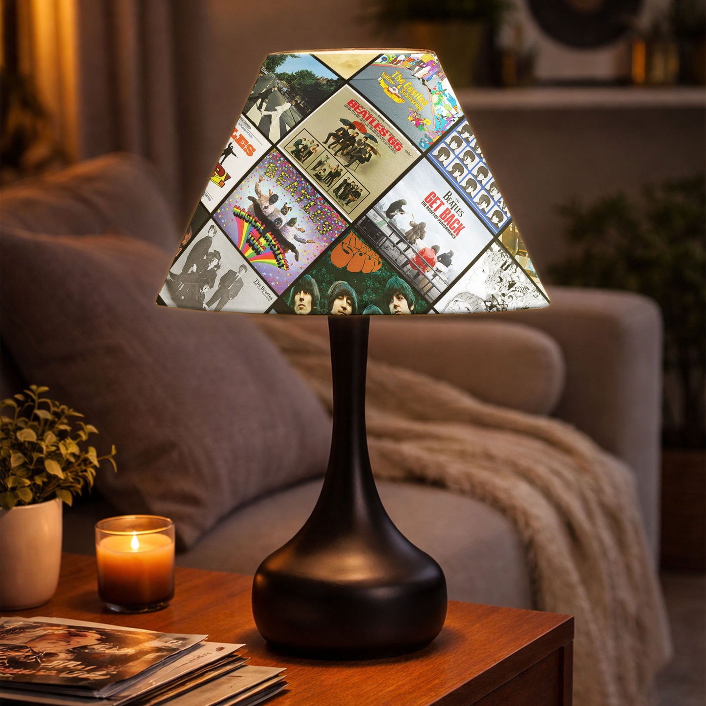 The Beatles Table Lamp – Cylinder & Pyramid Design Music Decor
