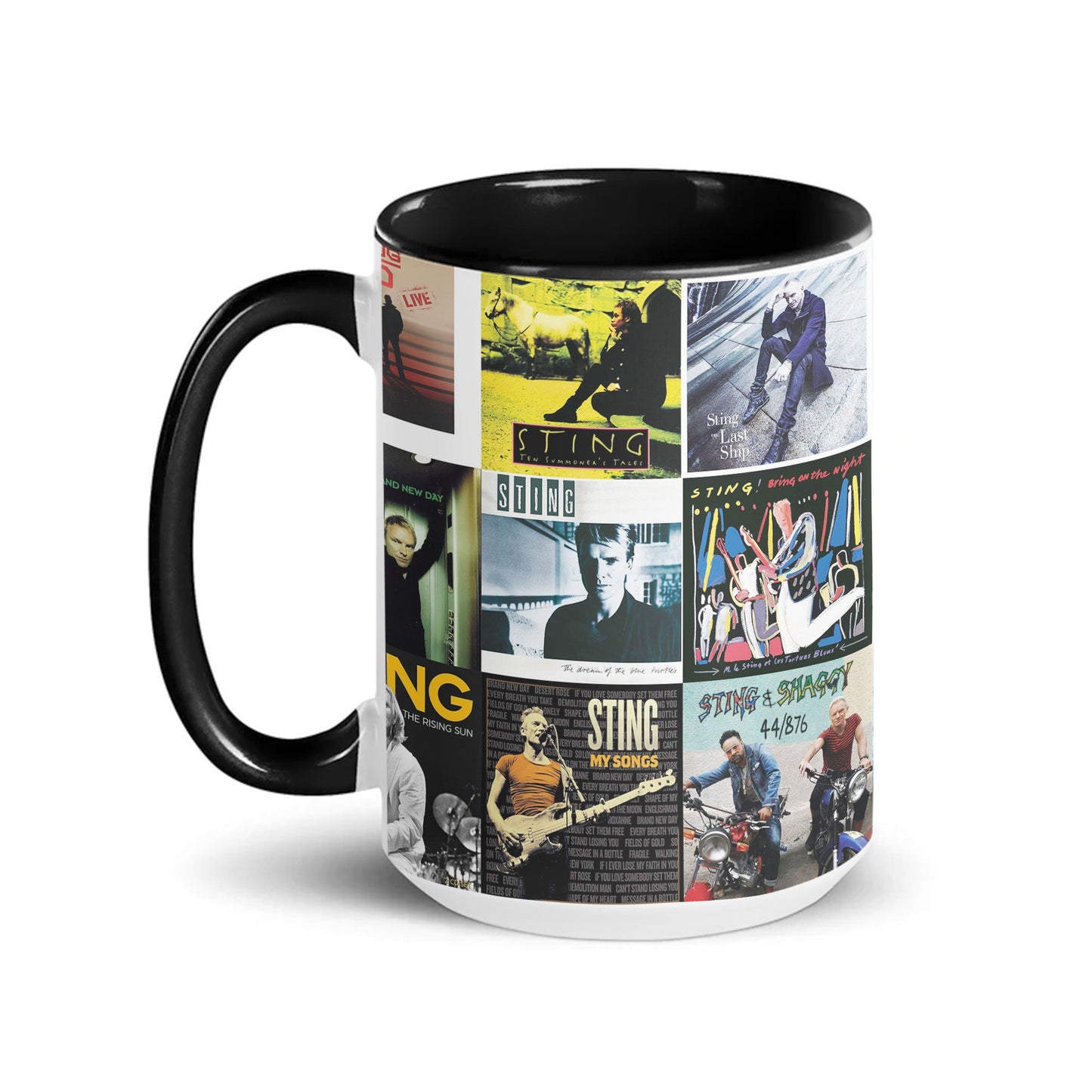 Sting Accent Mug – Classic Album Cover Collage Gift for Music Lovers