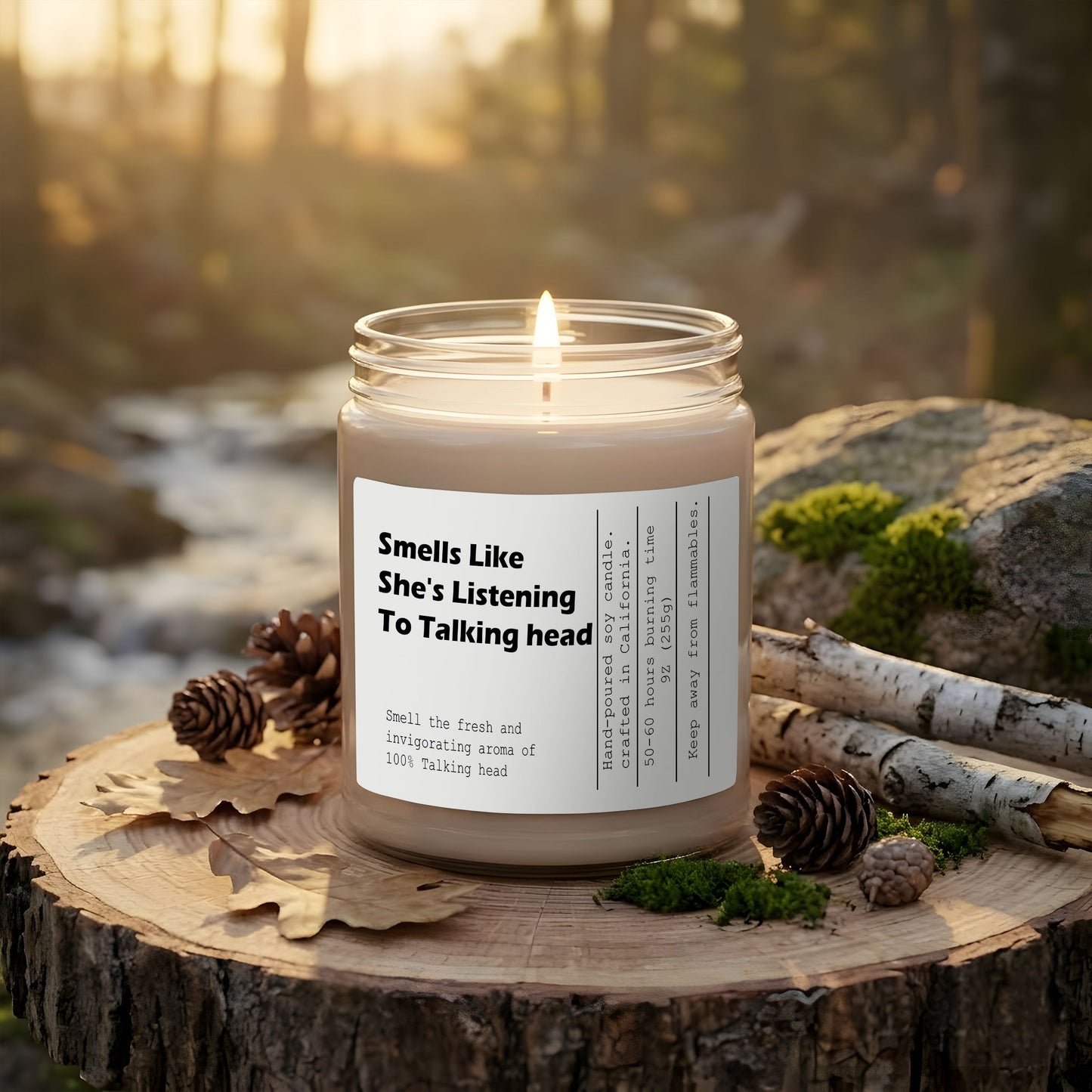Talking Heads Scented Candle – “Smells Like She’s Listening To Talking Heads” New Wave Music Fan Gift