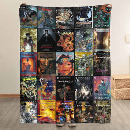 The Sandman Comic Sherpa Blanket – Neil Gaiman Graphic Novel Throw Blanket for Cozy Home Decor