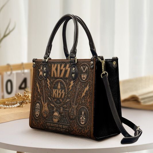 KISS Handbag, Tote Bag and Wallet Set - Vintage Embossed Purse Set Hard Rock Fan Gift