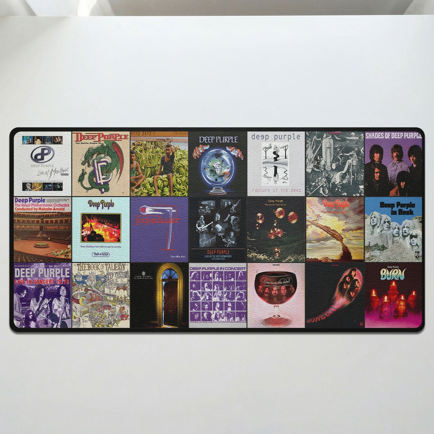 Deep Purple Band Album Collage Print Desk Mat – Non-slip Office Gift Keyboard Pad Birthday Gift For Music Lovers