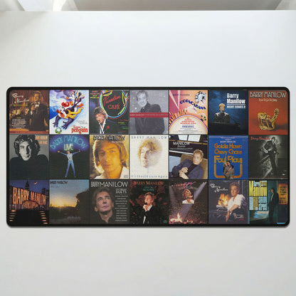 Barry Manilow Album Collage Print Desk Mat – Non-slip Office Gift Keyboard Pad Birthday Gift For Music Lovers