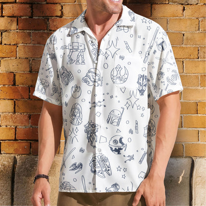 Star Wars Spacecraft Pattern Unisex Hawaiian Shirt – Movie Inspired Aloha Shirt