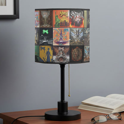 Ghost Table Lamp – Cylinder & Pyramid Design Occult Rock Decor