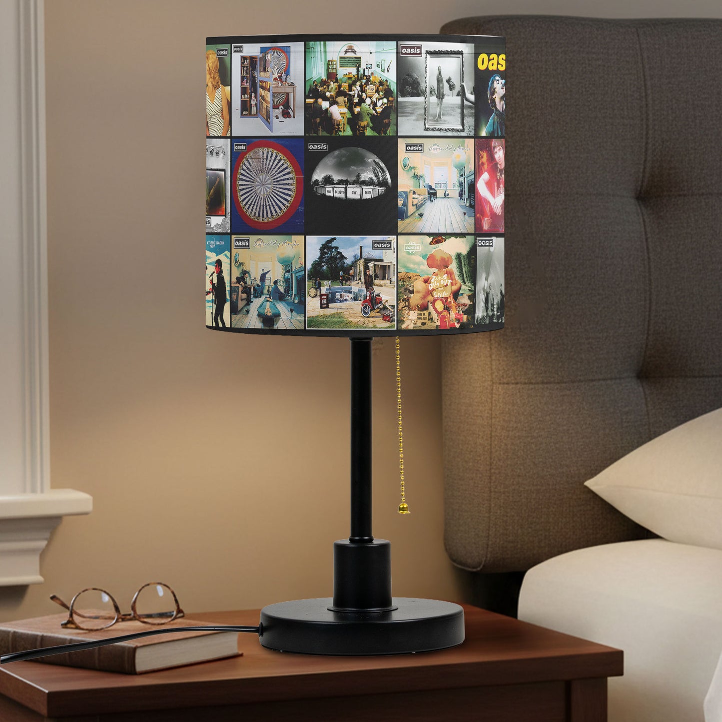 Oasis Table Lamp – Classic Album Cover Collage Britpop Fan Decor