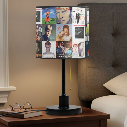 David Bowie Table Lamp – Iconic Album Cover Collage Rock Legend Fan Decor
