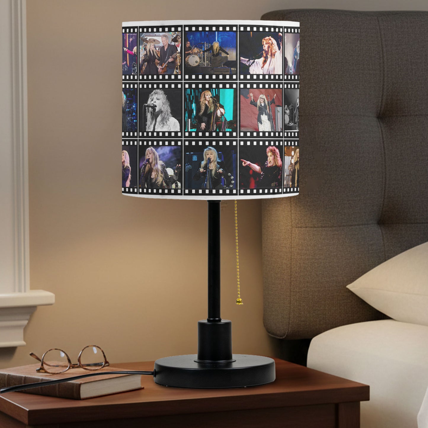 Stevie Nicks Table Lamp – Live Concert Filmstrip Collage Rock Legend Fan Decor
