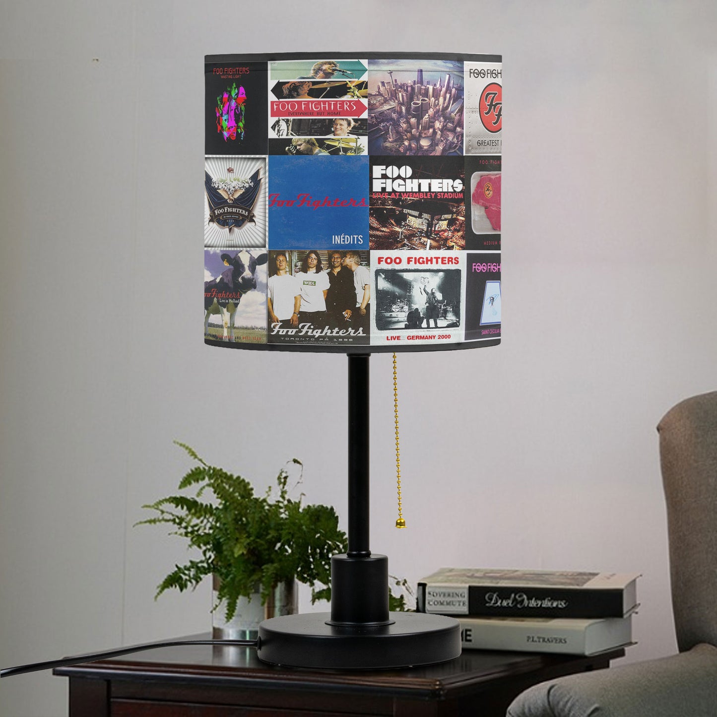 Foo Fighters Table Lamp – Cylinder & Pyramid Design Music Decor
