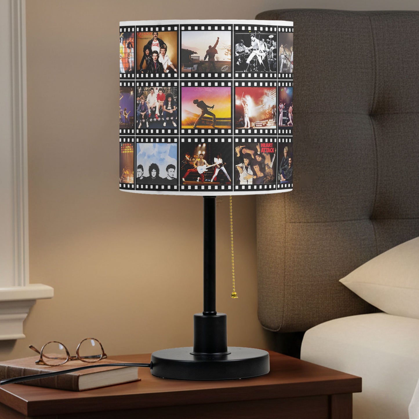 Queen Table Lamp – Legendary Concert Filmstrip Collage Classic Rock Fan Decor