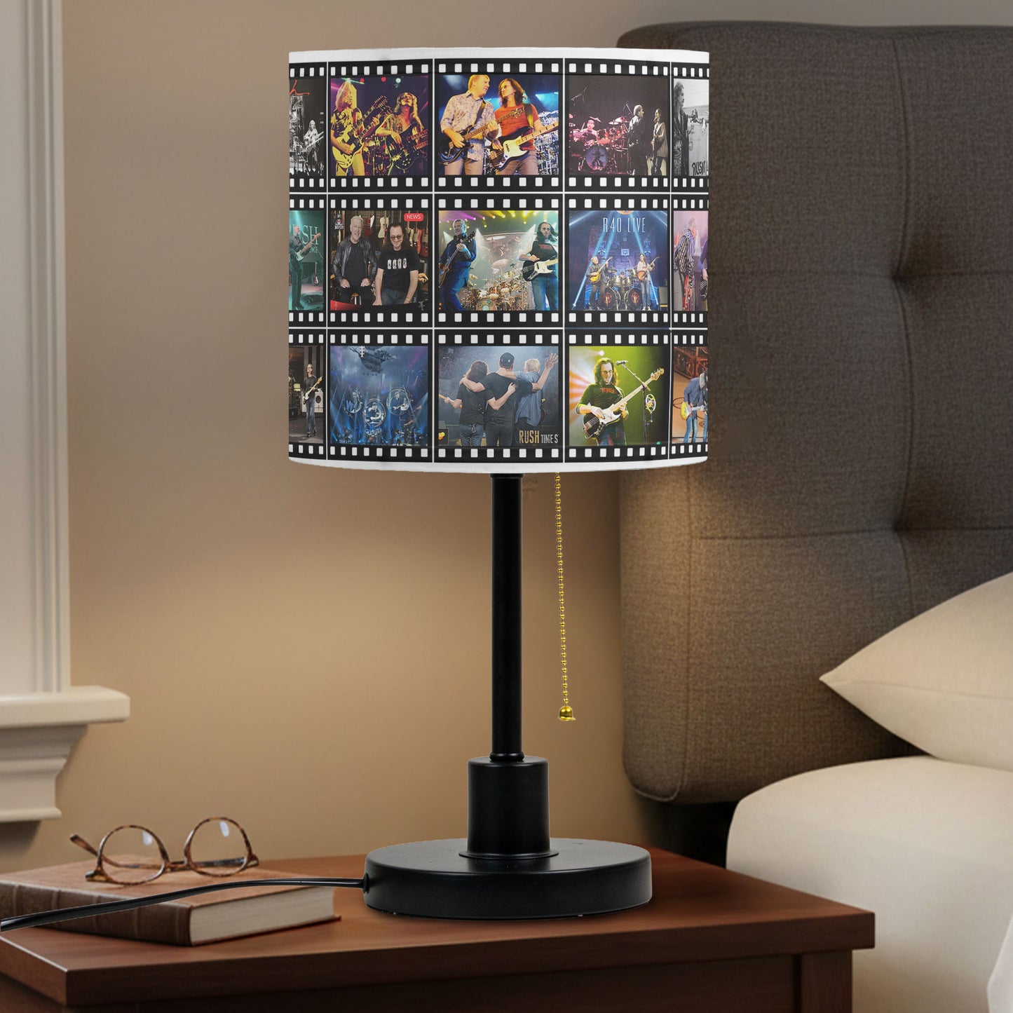 Rush Table Lamp – Legendary Concert Filmstrip Collage Progressive Rock Fan Decor
