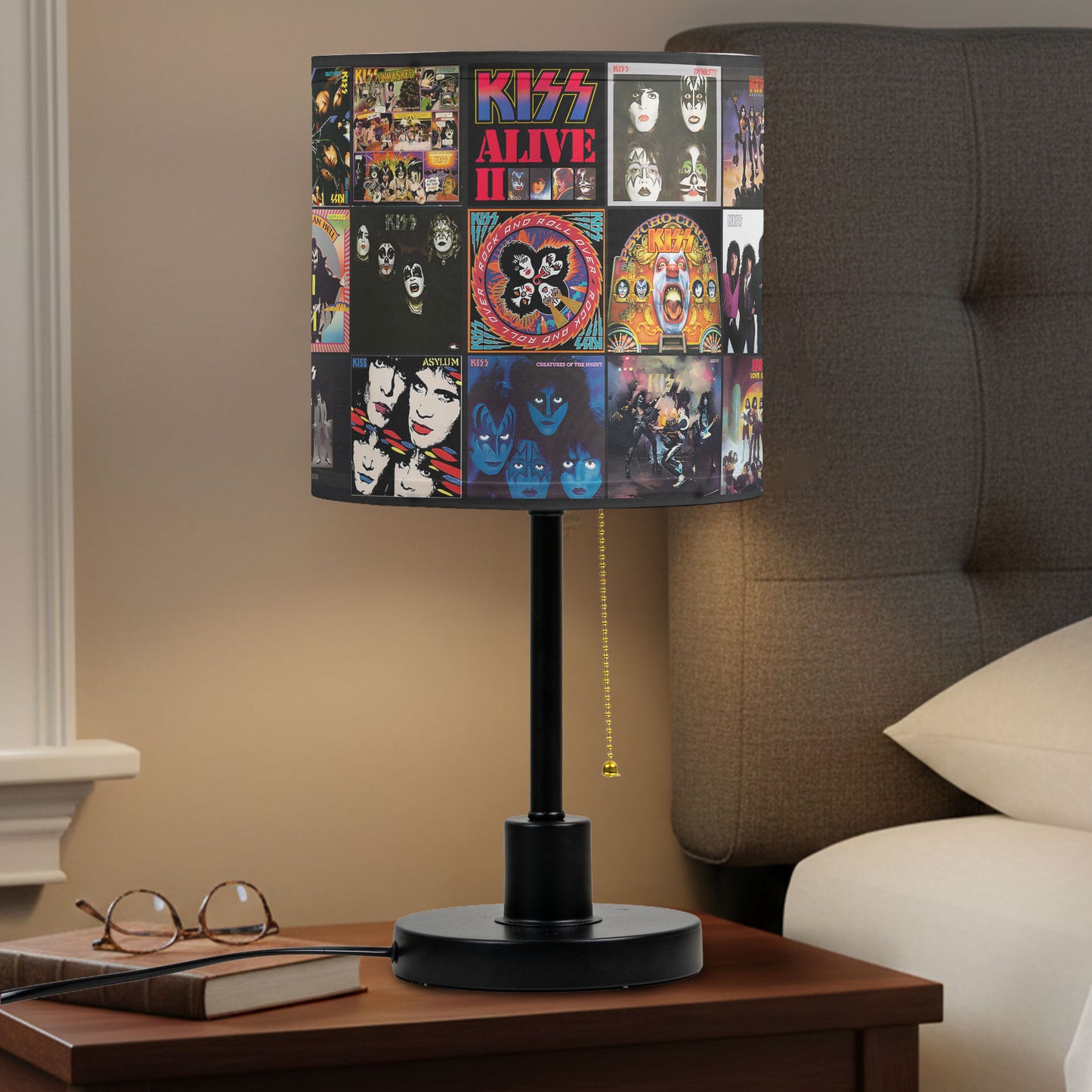KISS Table Lamp – Classic Album Cover Collage Rock Band Fan Decor