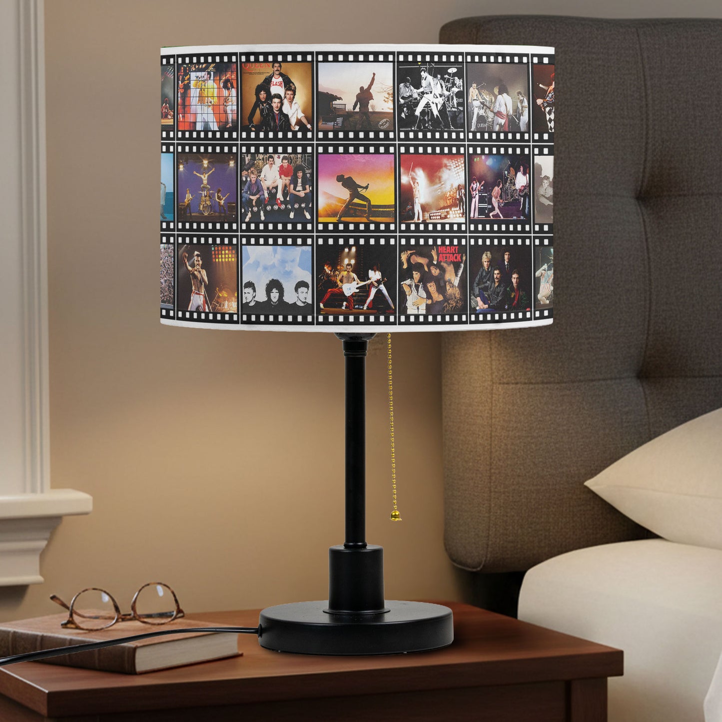 Queen Table Lamp – Legendary Concert Filmstrip Collage Classic Rock Fan Decor