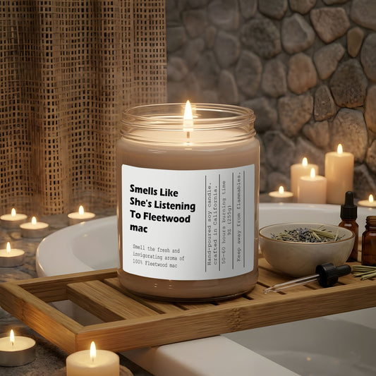 Fleetwood Mac Scented Candle – “Smells Like She’s Listening To Fleetwood Mac” Music Lover Gift