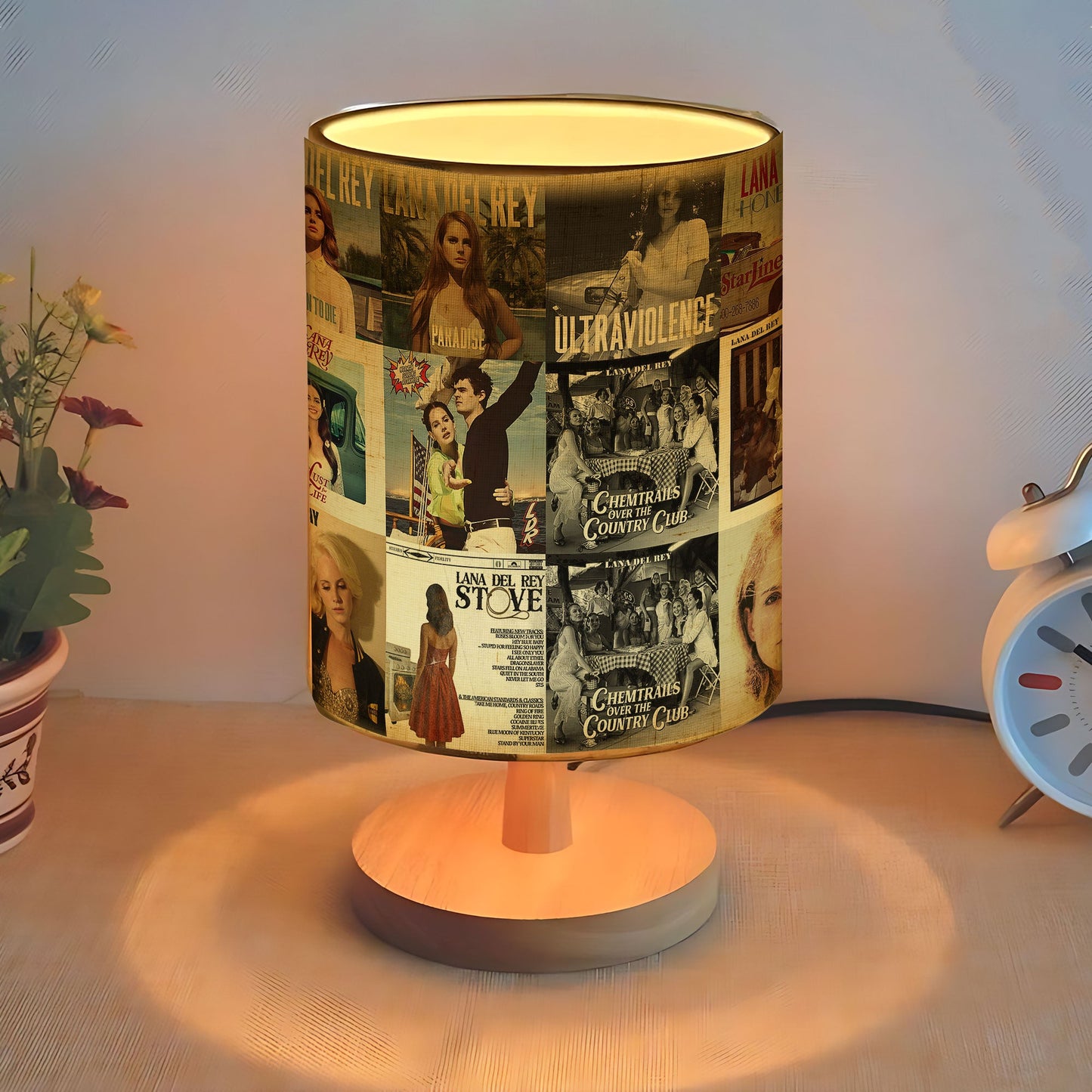 Lana Del Rey Albums Fabric Lamp – Dreamy Vintage - Inspired Table Light
