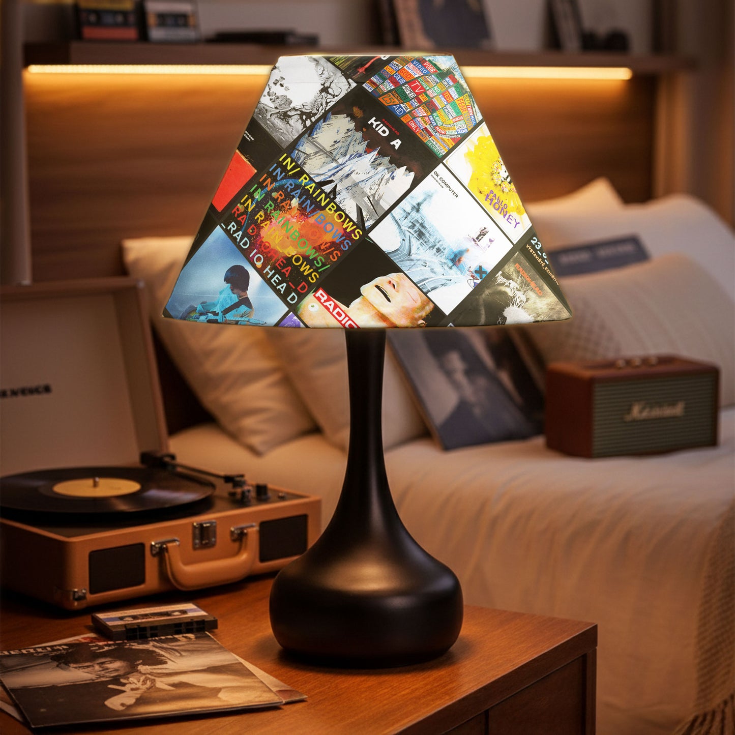 Radiohead Table Lamp – Cylinder & Pyramid Design Music Decor