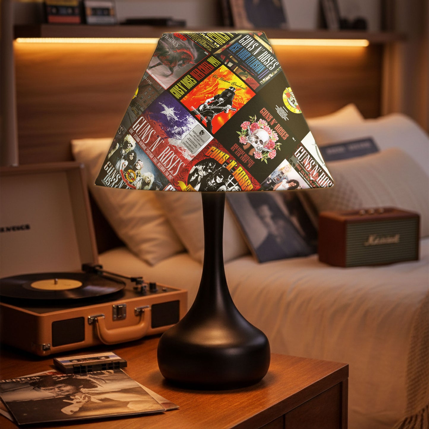 Guns N' Roses Table Lamp – Classic Album Cover Collage Rock Fan Decor