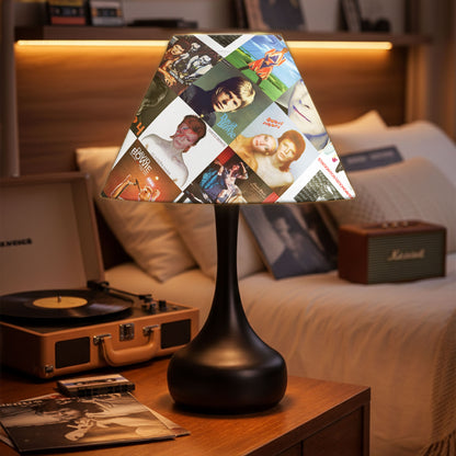 David Bowie Table Lamp – Iconic Album Cover Collage Rock Legend Fan Decor