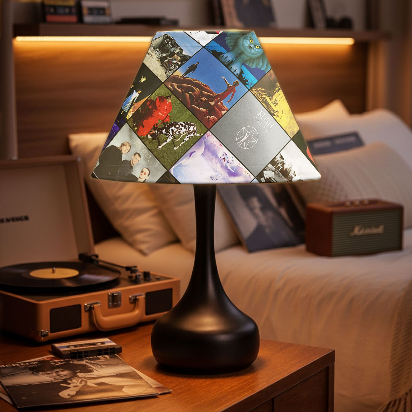 Rush Table Lamp – Cylinder & Pyramid Design Music Decor