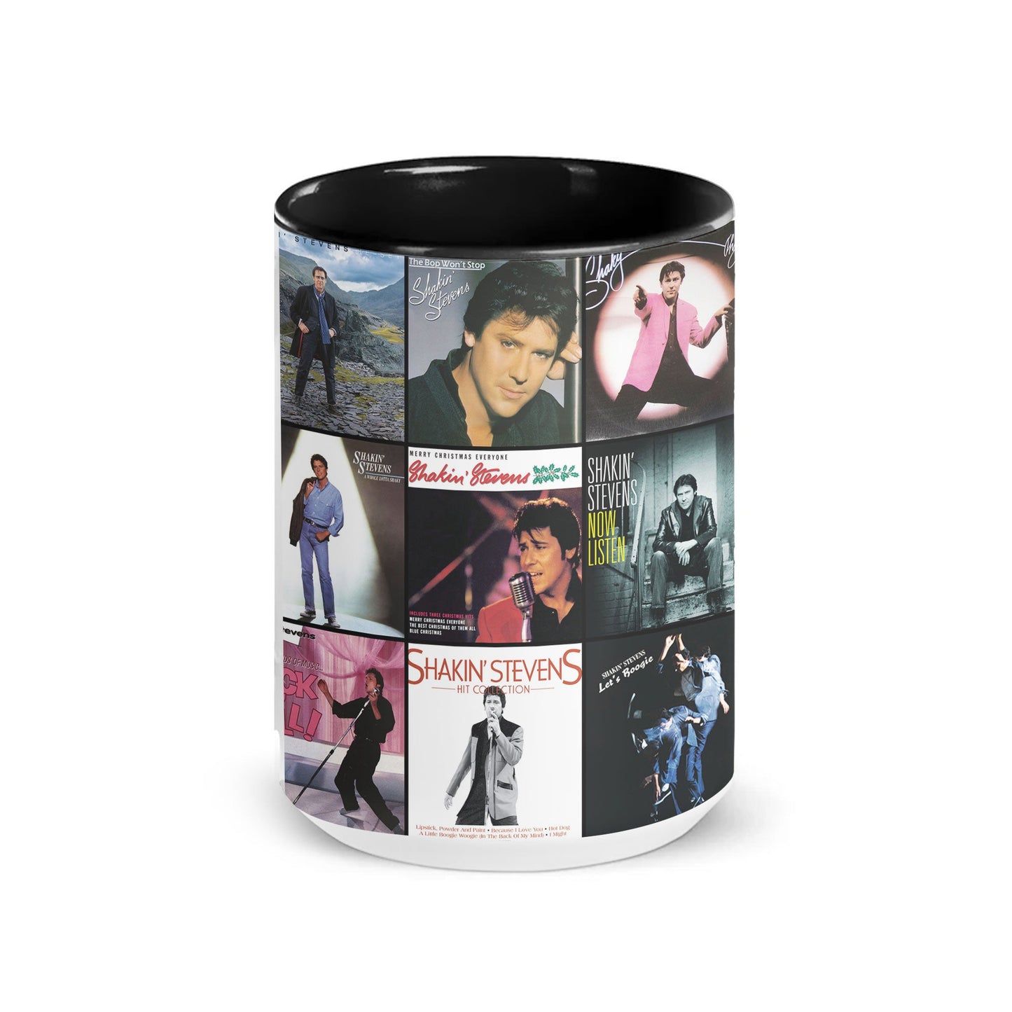 Shakin’ Stevens Accent Mug – Retro Album Collage Tribute