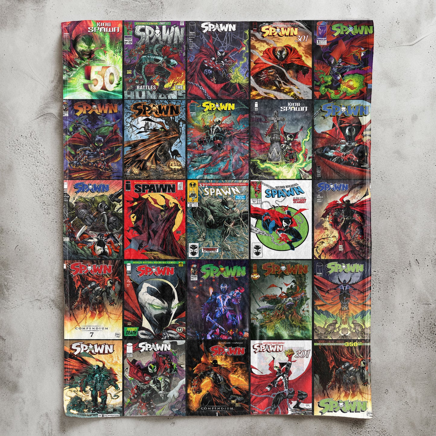Spawn Comic Sherpa Blanket – Todd McFarlane Dark Superhero Throw Blanket for Cozy Home Decor