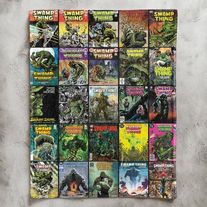 Swamp Thing Comic Sherpa Blanket – DC Horror Fantasy Throw Blanket for Cozy Home Decor