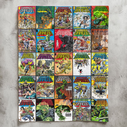 Savage Dragon Comic Sherpa Blanket – Erik Larsen Superhero Throw Blanket for Cozy Home Decor