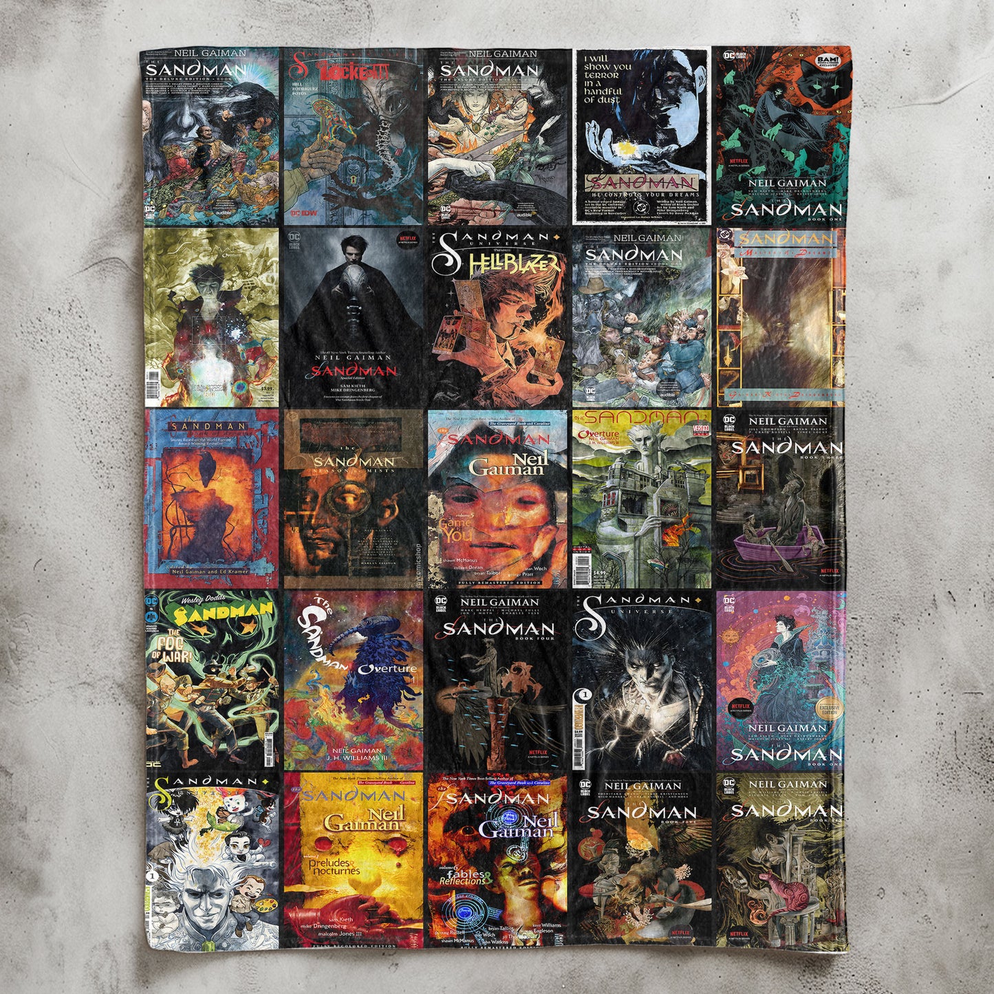 The Sandman Comic Sherpa Blanket – Neil Gaiman Graphic Novel Throw Blanket for Cozy Home Decor
