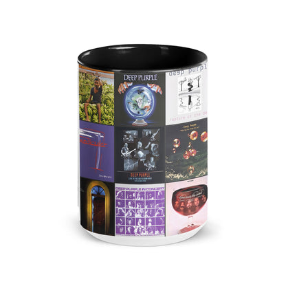 Deep Purple Accent Mug – Classic Album Cover Collage Gift for Rock Music Fans