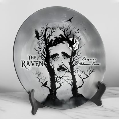 The Raven Ceramic Plate – Edgar Allan Poe Gothic Art Design
